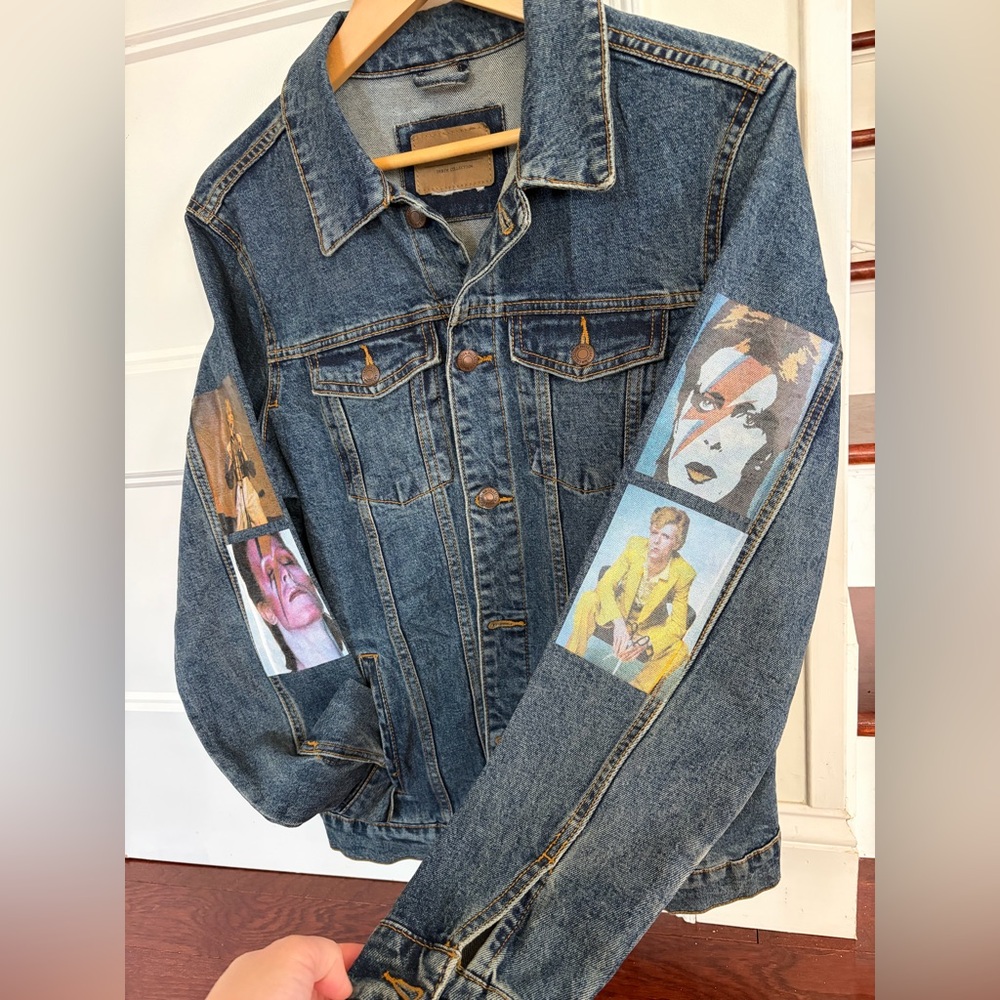 David Bowie handmade / upcycled Denim Jacket - Picture 3 of 14